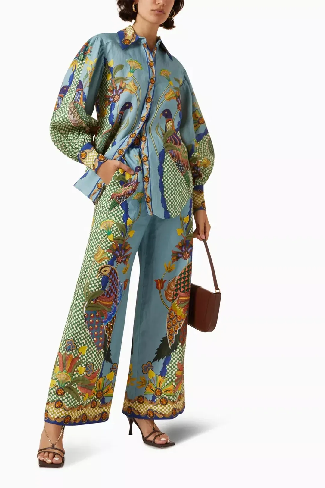 Alemais Gilly Shirt & Pant Set Misty Blue Size AU 6 for rent on The Volte - main image