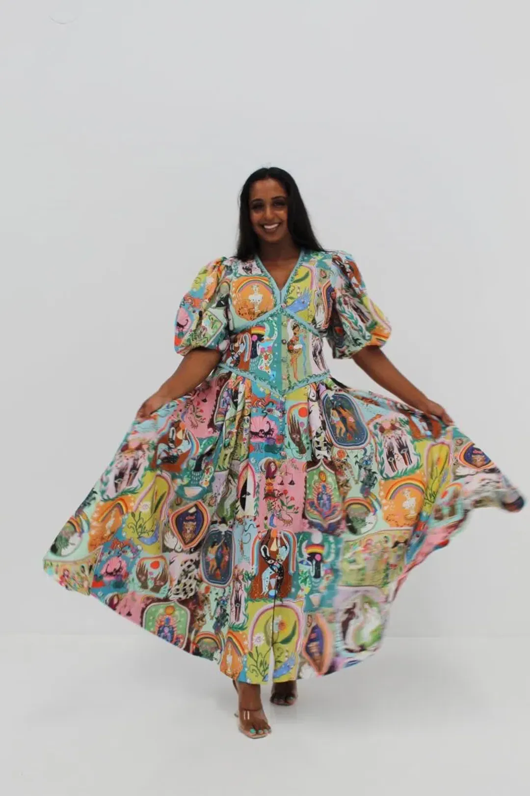 Alemais Evergreen Midi Dress Multi Size 8 AU for rent on The Volte - main image