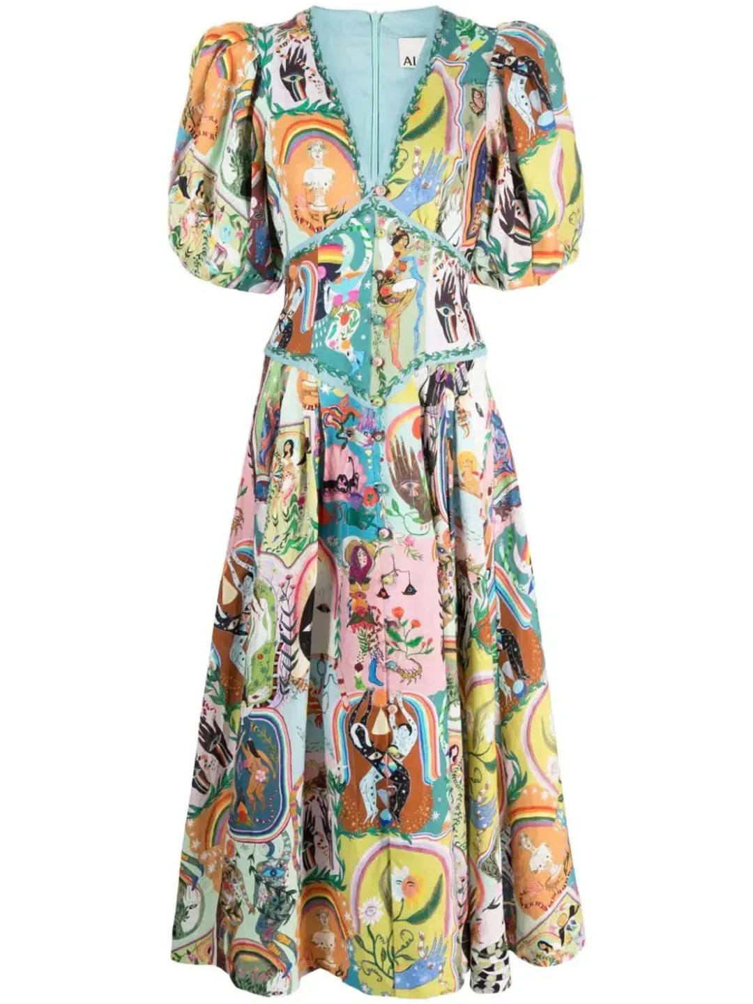 Alemais Evergreen Midi Dress Multi Size 8 AU for rent on The Volte - main image
