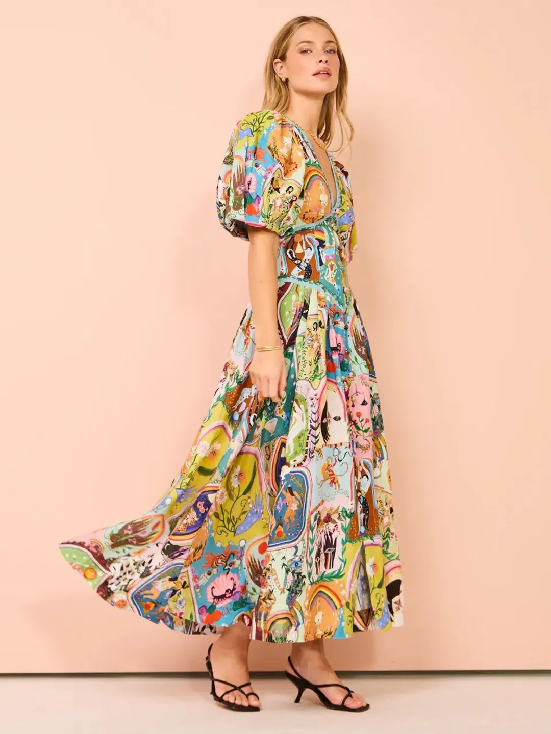 Alemais Evergreen Midi Dress Multi Size 8 AU for rent on The Volte - main image