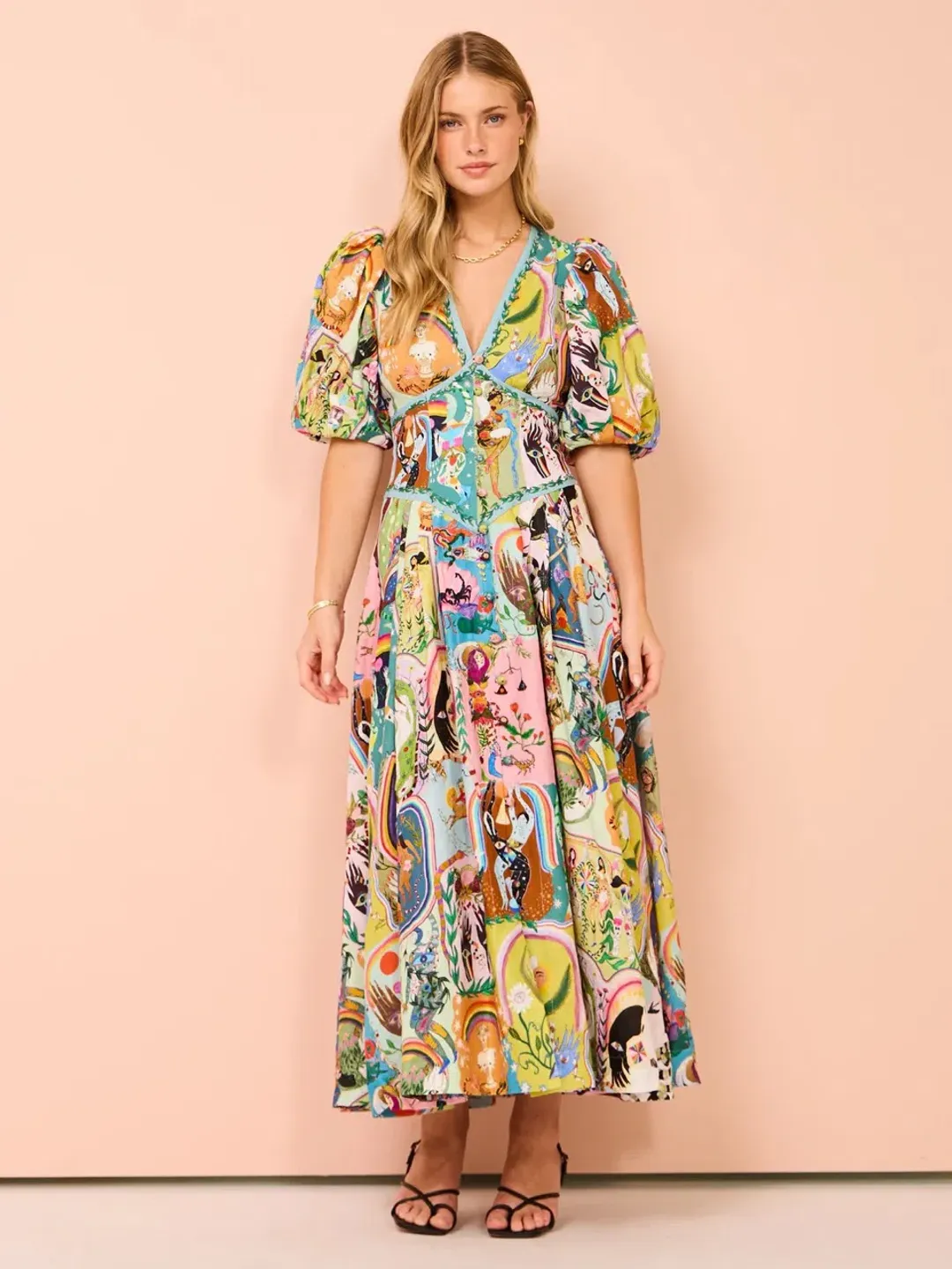 Alemais Evergreen Midi Dress Multi Size 8 AU for rent on The Volte - main image