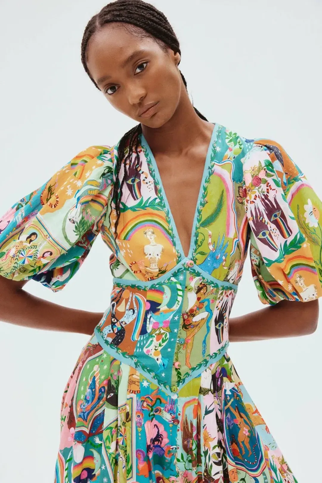 Alemais Evergreen Midi Dress Multi Size 8 AU for rent on The Volte - main image