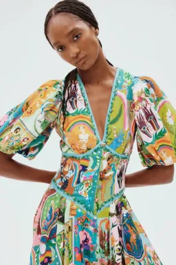 Alemais Evergreen Midi Dress Multi Size 8 AU for rent on The Volte - image 9