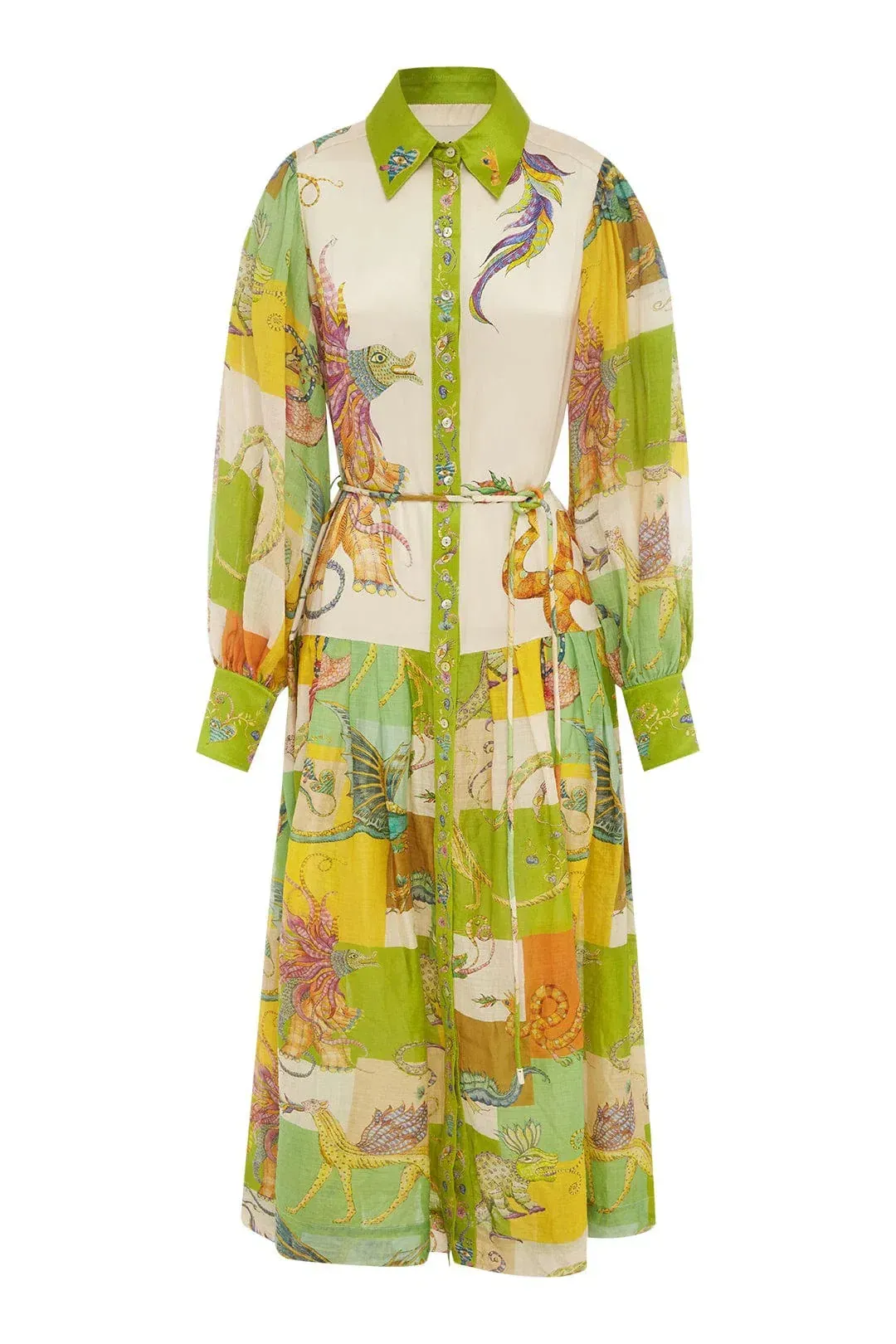 Alemais Jerome Silk Shirtdress Multi Size AU 10 for rent on The Volte - main image