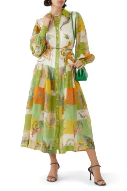 Alemais Jerome Silk Shirtdress Multi Size AU 10 for rent on The Volte - image 1