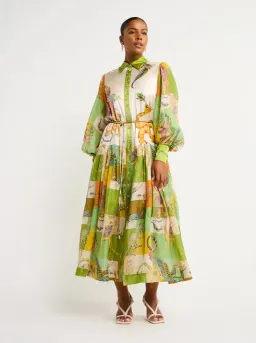 Alemais Jerome Silk Shirtdress Multi Size AU 10 for rent on The Volte - image 2
