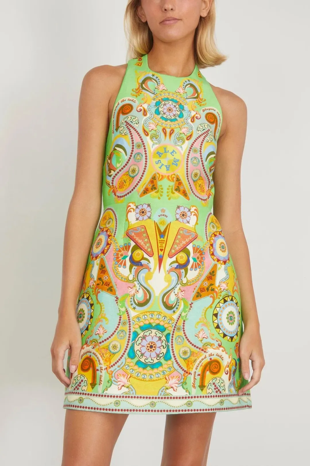 Alemais Pinball Mini Dress Green Multi Size AU 8 for rent on The Volte - main image