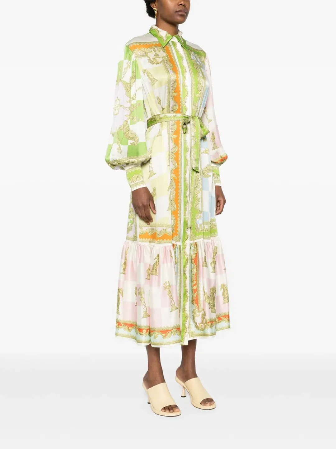 Alemais Checkmate Silk Shirtdress Multi Size AU 8 for rent on The Volte - main image