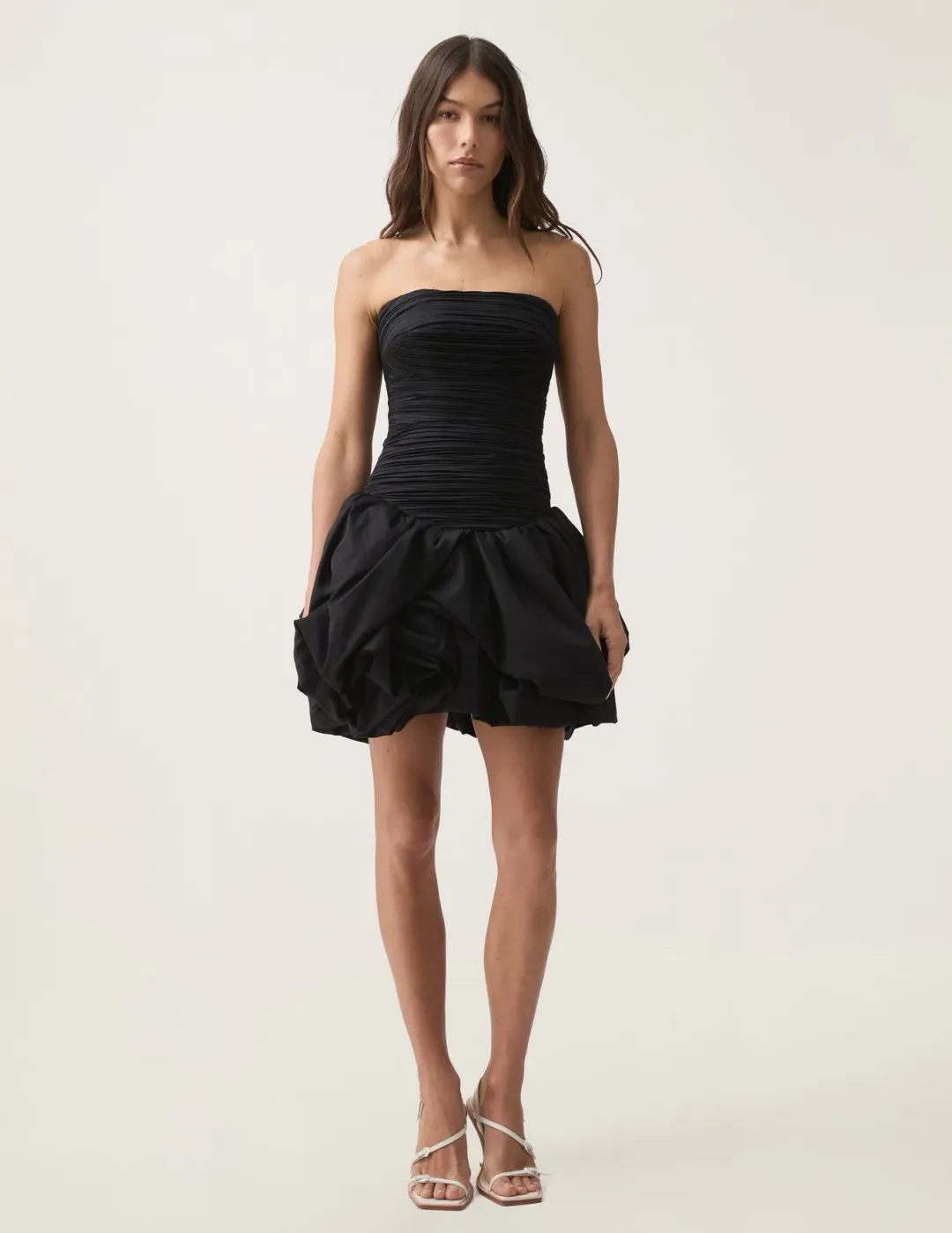 Aje Violette Bubble Hem Mini Dress in Black Size 14 for rent on The Volte - main image
