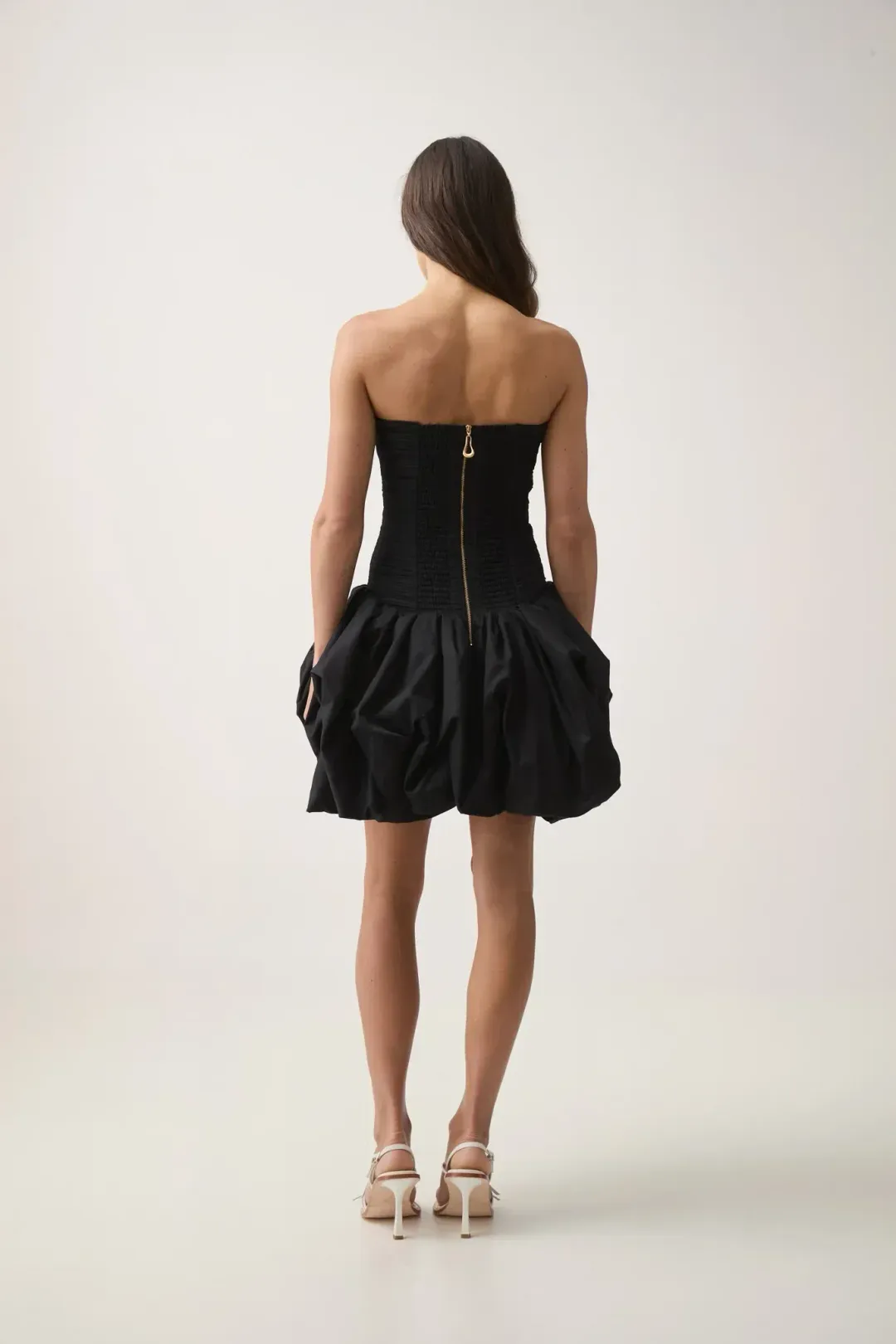 Aje Violette Bubble Hem Mini Dress in Black Size 12 for rent on The Volte - main image