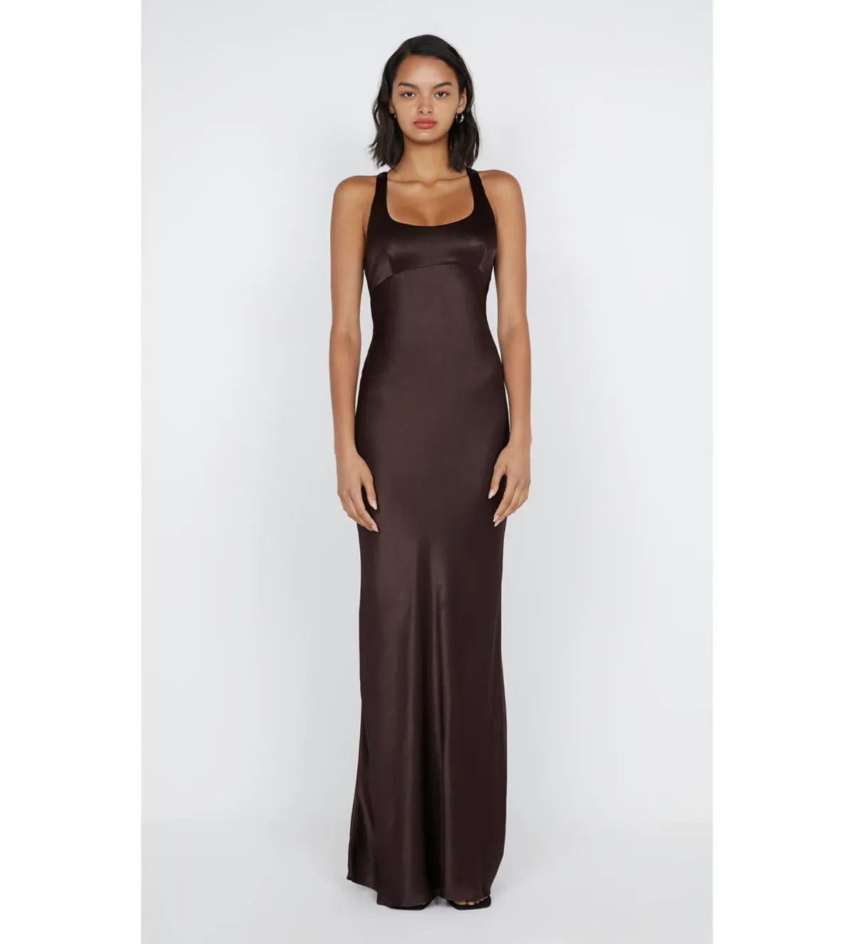 Bec & Bridge Maxina Crossover Dress Dark Chocolate Size 6  for rent on The Volte - main image