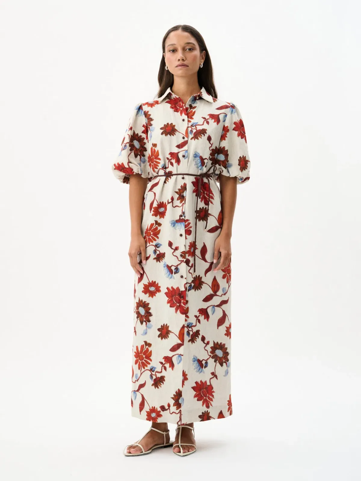 Roame Berkley Dress Cactus Bloom Sand Print Size 4 / AU 14 for rent on The Volte - main image