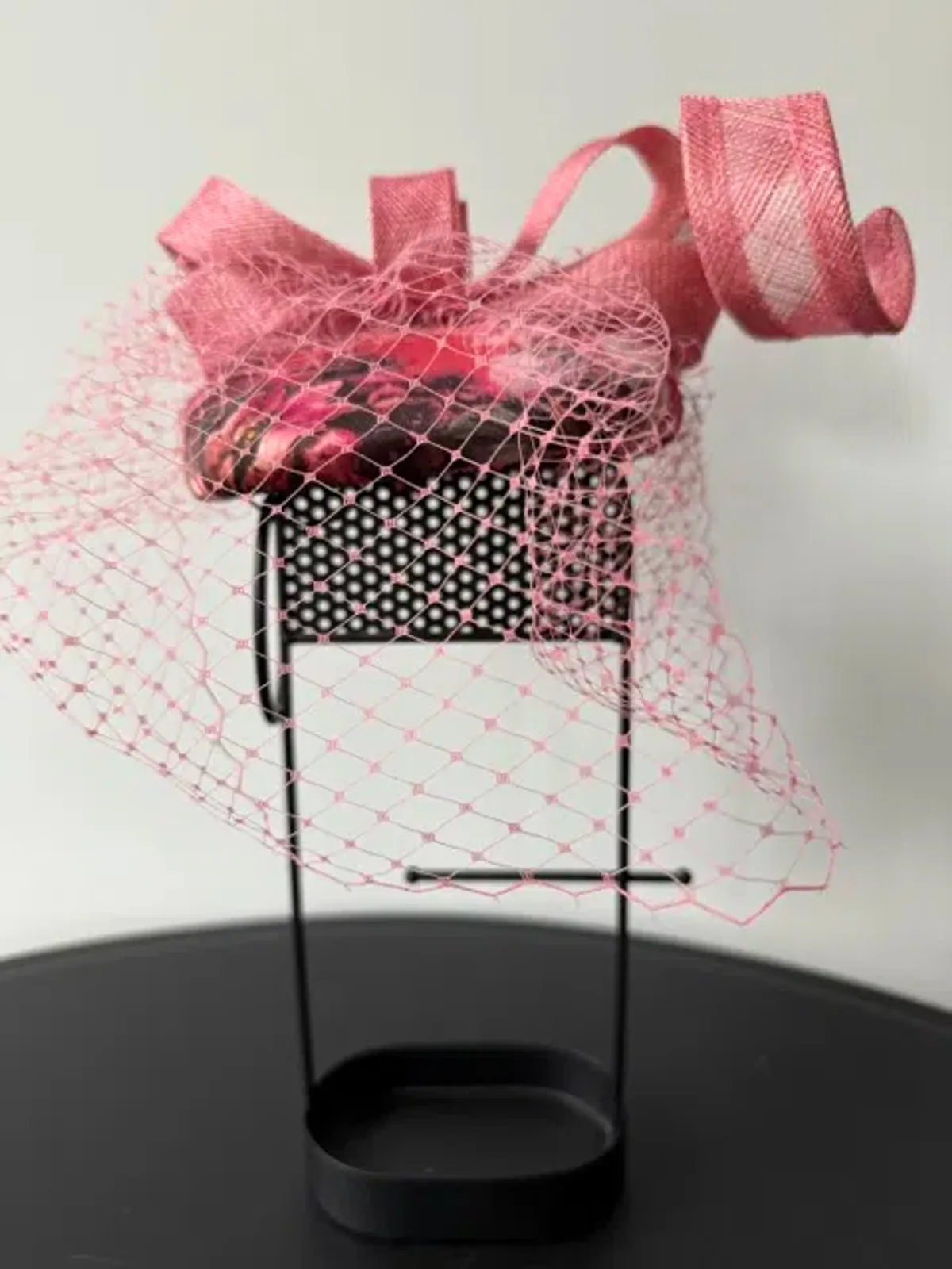 Olga Berg Pill Box Headwear with Netting Pink One Size for rent on The Volte - main image