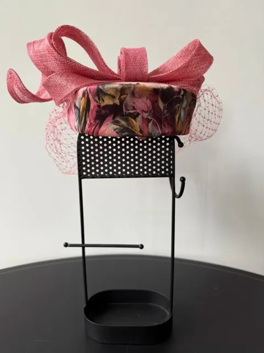 Olga Berg Pill Box Headwear with Netting Pink One Size for rent on The Volte - main image
