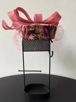 Olga Berg Pill Box Headwear with Netting Pink One Size for rent on The Volte - image 3
