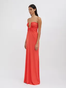 Christopher Esber Arced Palm Dress Grapefruit Size 10  for rent on The Volte - image 2