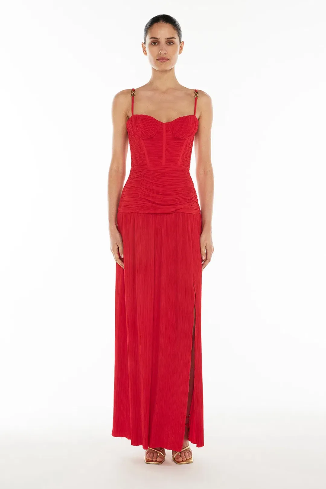 Manning Cartell Double Time Pleat Dress Red Size 10 for rent on The Volte - main image