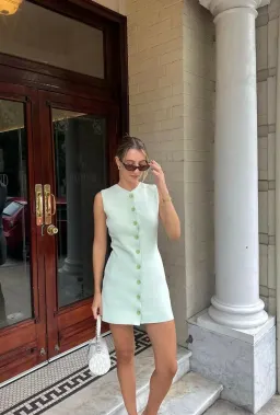 Bec & Bridge Ilora Knit Mini Dress Mint Size 6  for rent on The Volte - image 3