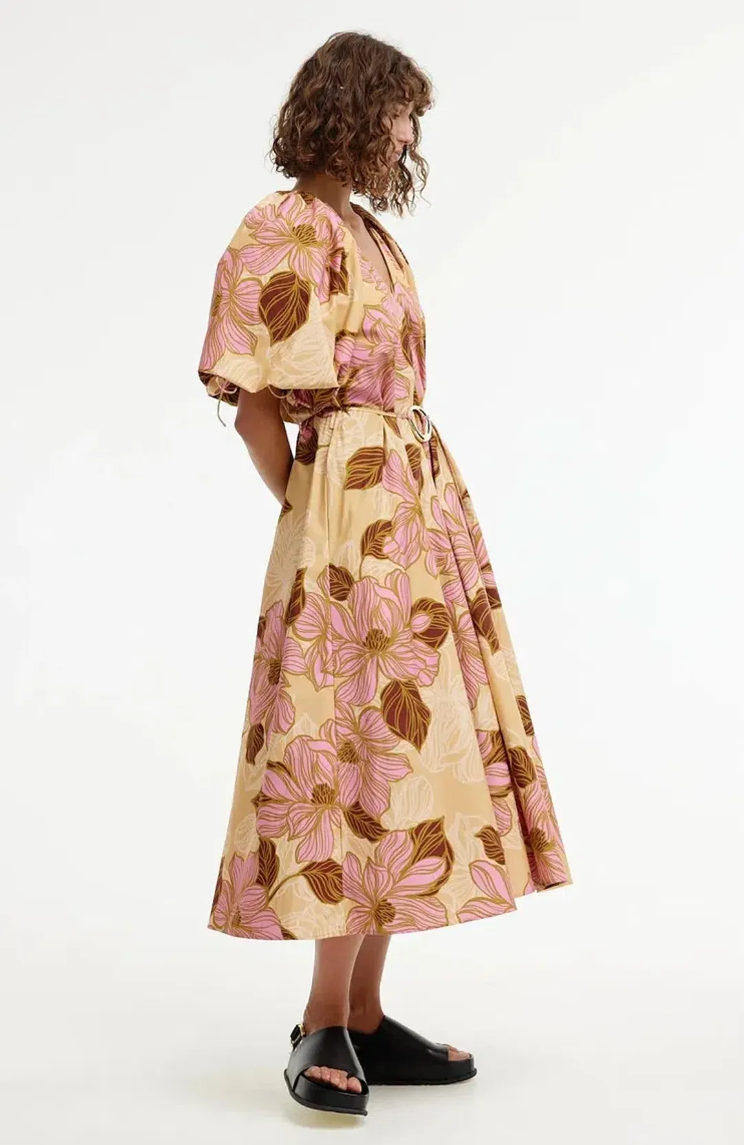Kinney Elle Puff Sleeve Maxi Dress Rosa Floral Size XXL / AU 16 for rent on The Volte - main image