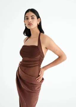 Benni Gina Dress in Chocolate Size 12  for rent on The Volte - image 2