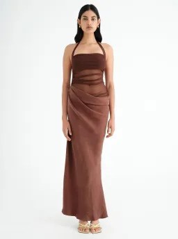 Benni Gina Dress in Chocolate Size 12  for rent on The Volte - image 1