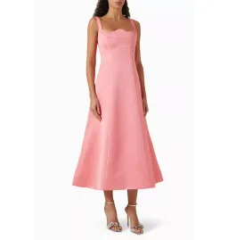 Leo Lin Odette Midi Dress in Strawberry Pink Size AU 6 for rent on The Volte - image 1