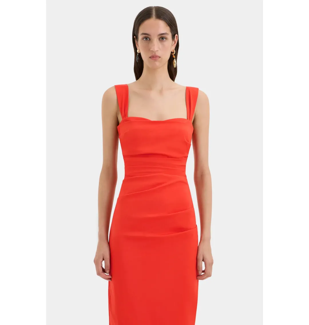 Sir the Label Dahlia Balconette Gown in Tangerine Red Size 1 / AU 8 for rent on The Volte - main image