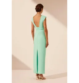 Shona Joy Lani plunged Cut Out Maxi Dress in Aqua Size AU 14  for rent on The Volte - image 3