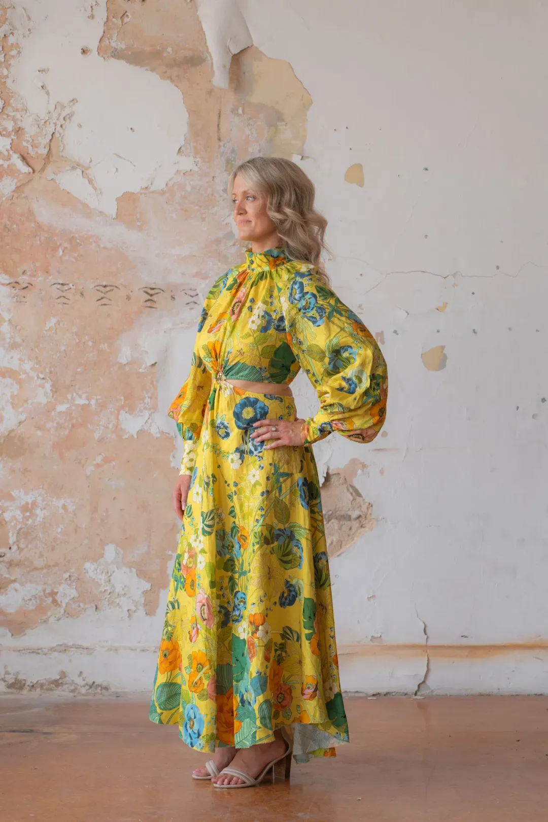 Alemais Cresida Cutout Midi Dress Print Size AU 10 for rent on The Volte - main image