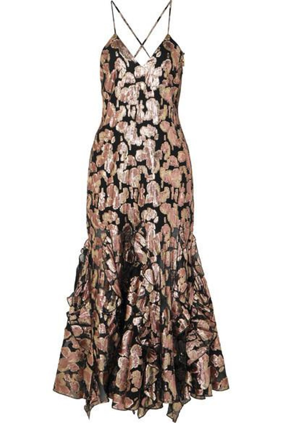 Alice McCall Dress - low cut criss cross back metallic size 8 for rent on The Volte - main image