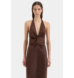 Sir The Label  Como Twist Dress in Chocolate Size 3 / AU 12 for rent on The Volte - image 3