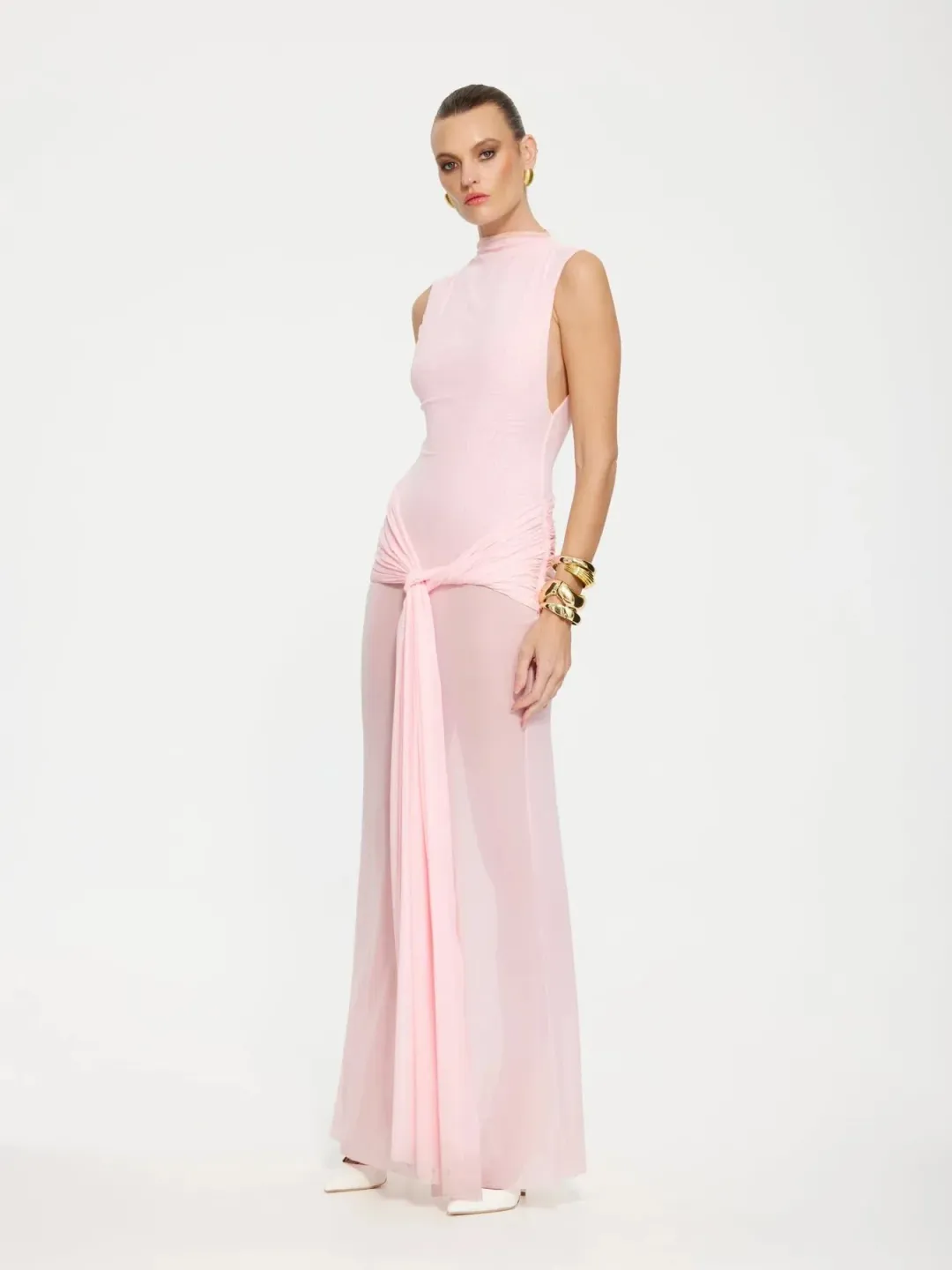 Effie Kats Roza Maxi Dress in Petal Pink Size S / AU 8 for rent on The Volte - main image