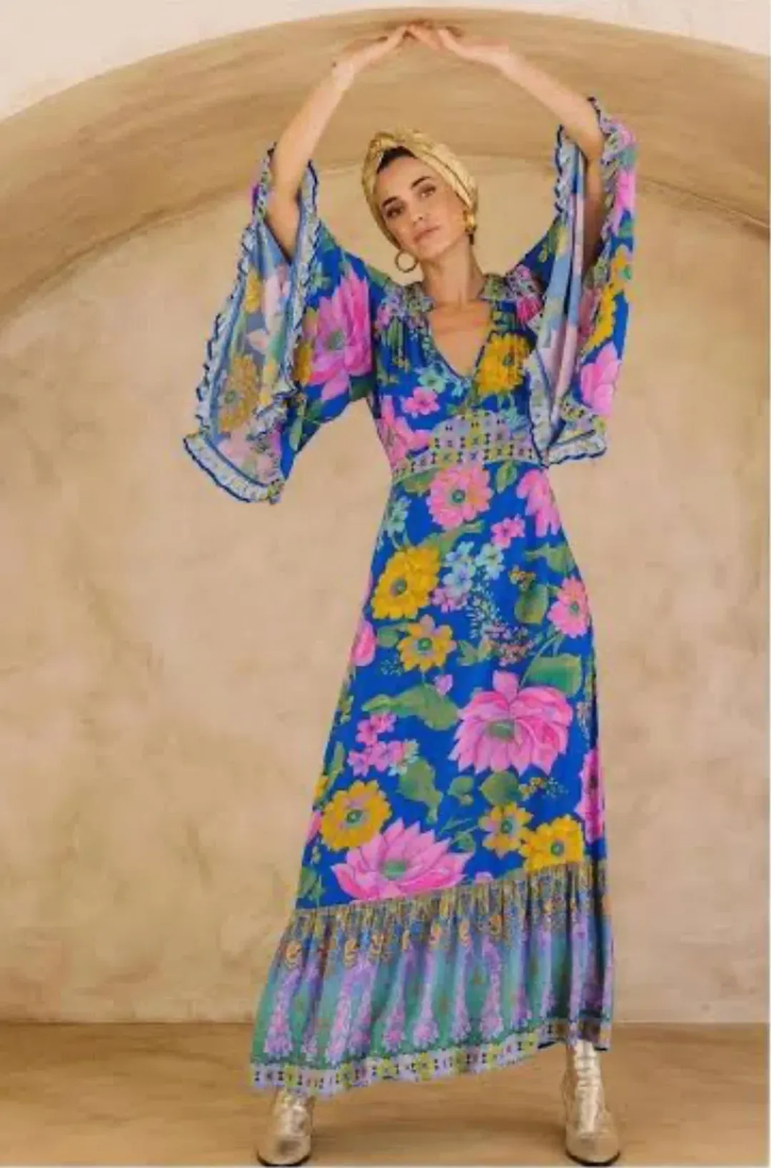 Nine Lives Bazaar Celeste Dress in Serenity  for rent on The Volte - main image