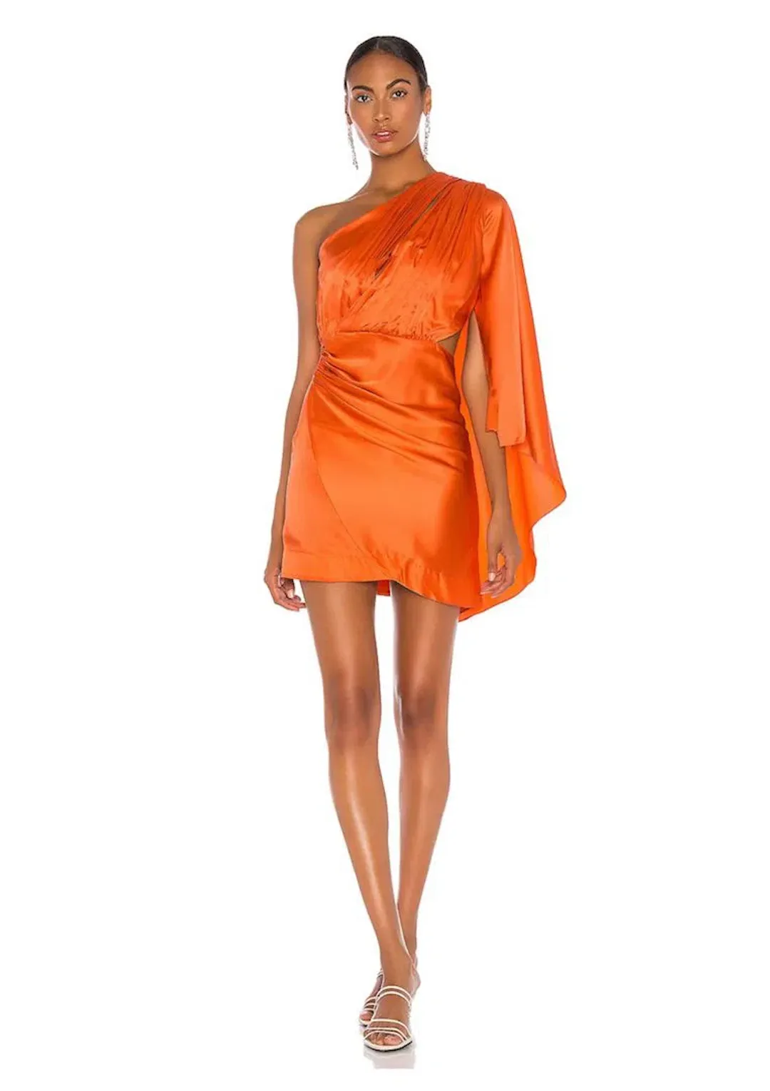 Retrofete Mae Mini Dress Orange Size 8 for rent on The Volte - main image