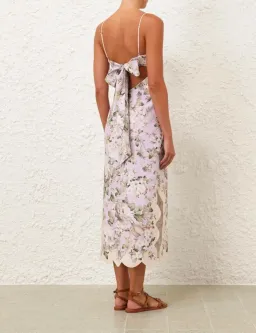 Zimmermann The Acacia Scallop Midi Dress in Lilac Floral Size 0/Au 8  for rent on The Volte - image 3