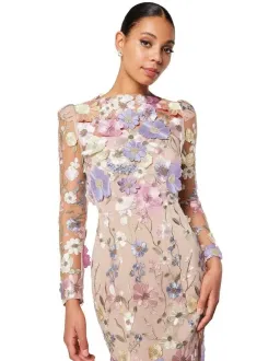 Elliatt Shannon 3D Floral Midi Dress In Purple Size AU 8 for rent on The Volte - image 3