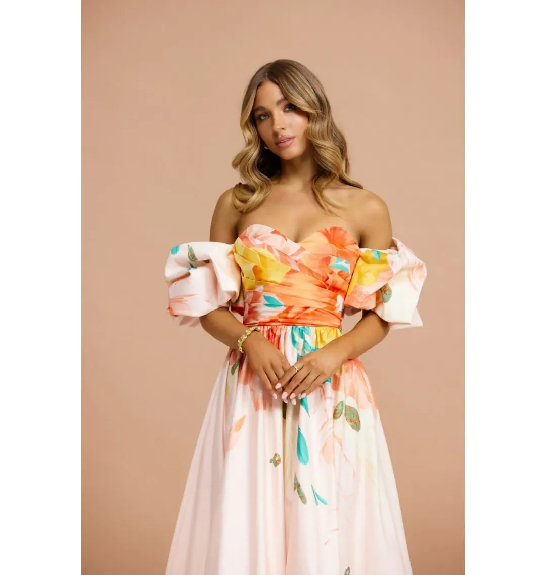 Leo Lin Maevis Midi Dress Euphoria Print Size AU 10 for rent on The Volte - main image