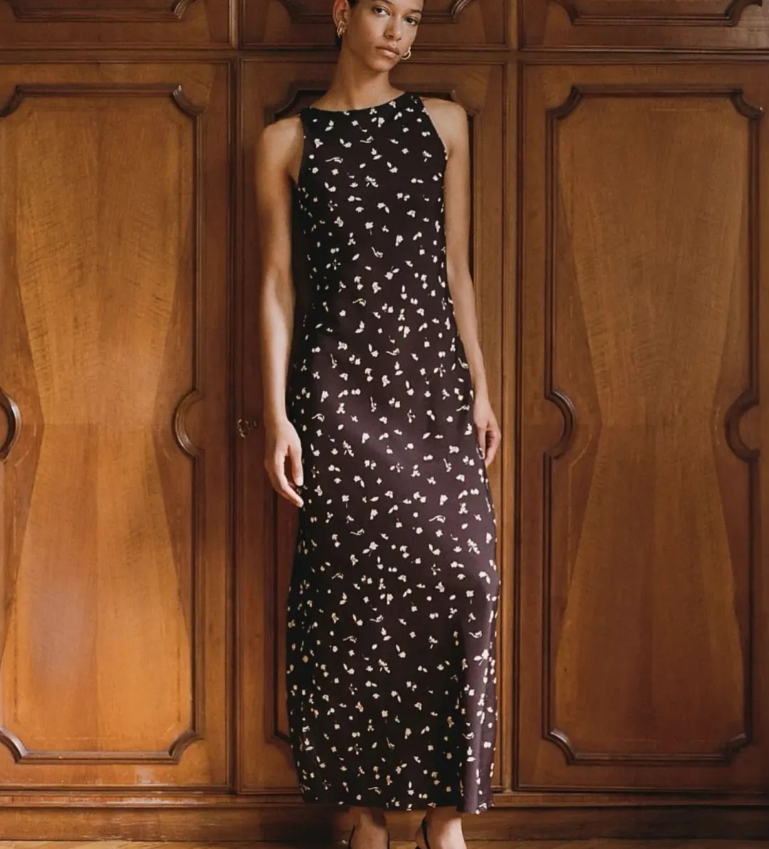 Faithfull the Brand Silya Dress Clover Brown Size 8 for rent on The Volte - main image