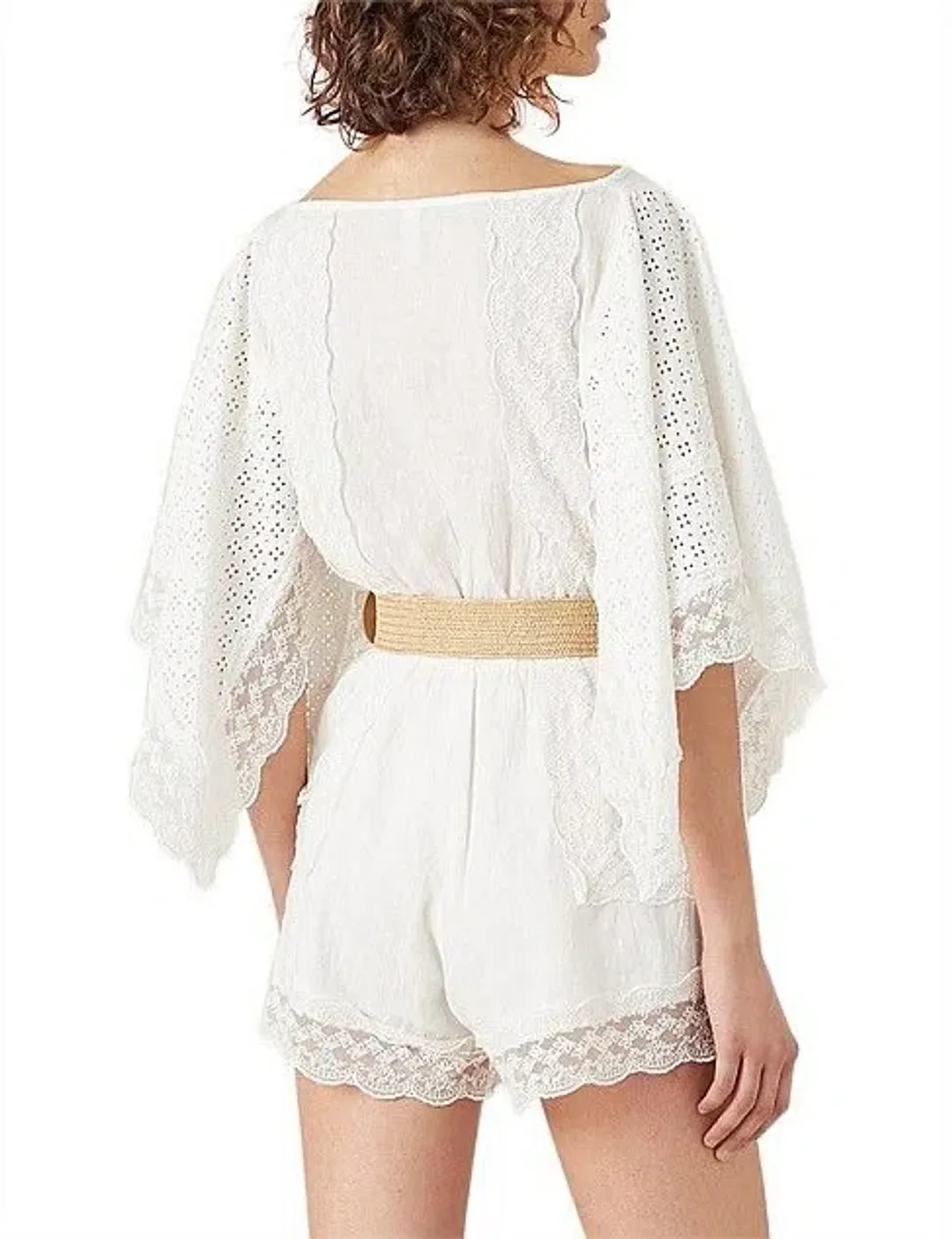 Tigerlily Elati Broderie Lace Onesie Playsuit White  for rent on The Volte - main image