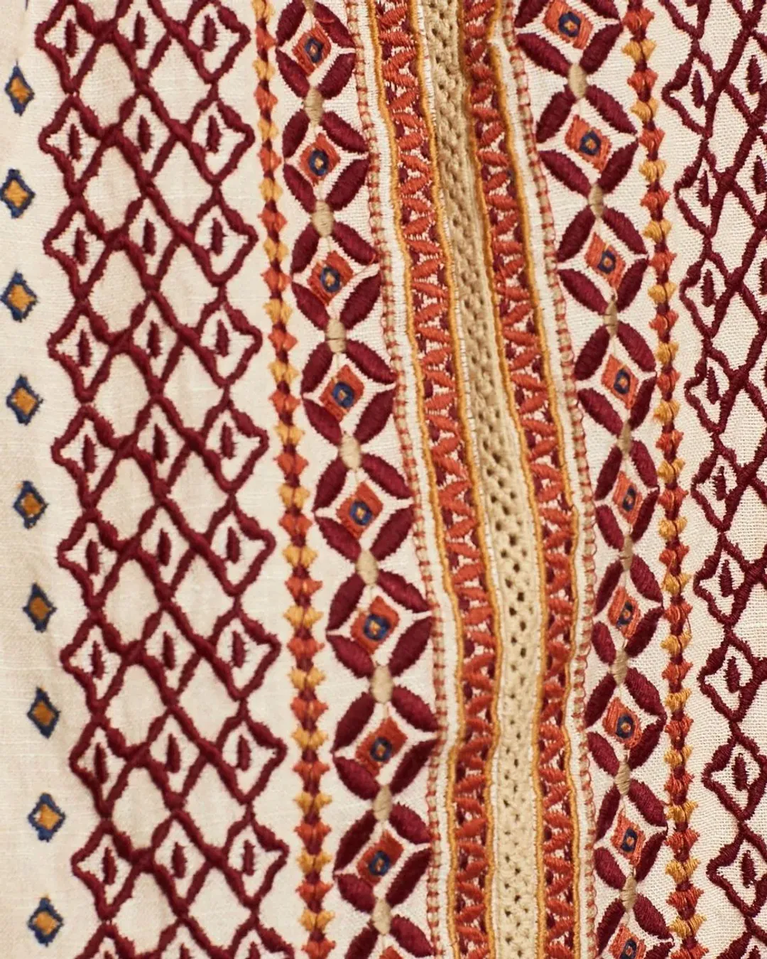 Tigerlily Dellah Embroidered Linen Long Sleeve Blouse Multi Size 12 for rent on The Volte - main image