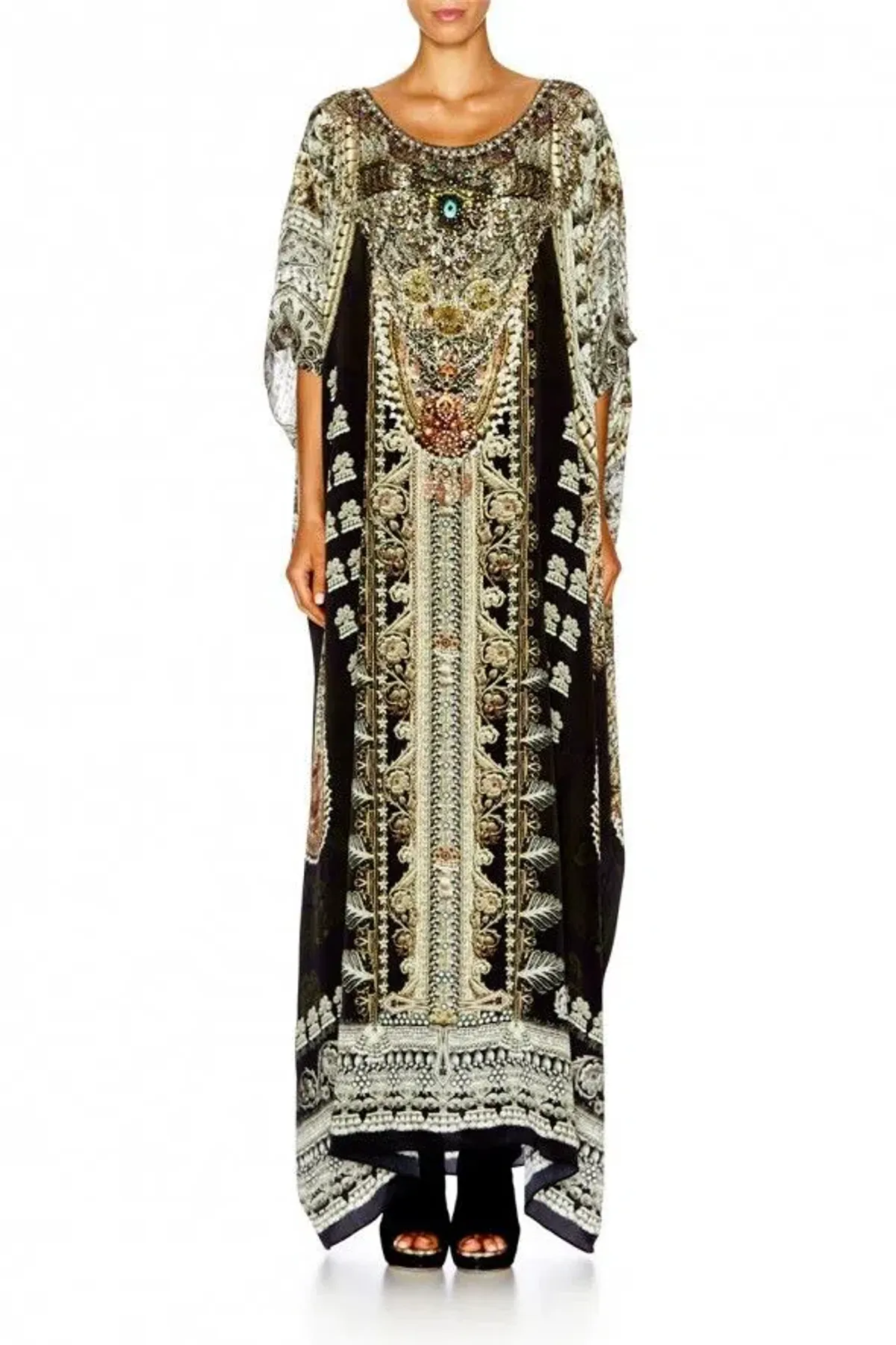 Camilla Torero Round Neck Kaftan Multi One Size for rent on The Volte - main image