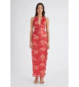 BENNI  Penelope Halter Maxi Dress Hibiscus Floral Size 8 for rent on The Volte - image 1