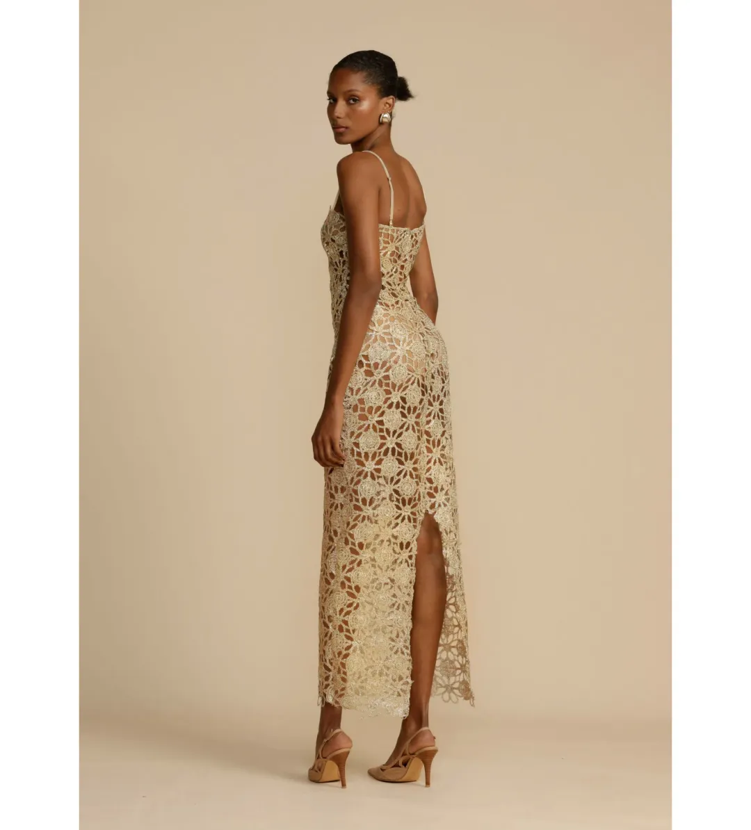 Arcina Ori Kendra Dress Gold Size 6  for rent on The Volte - main image
