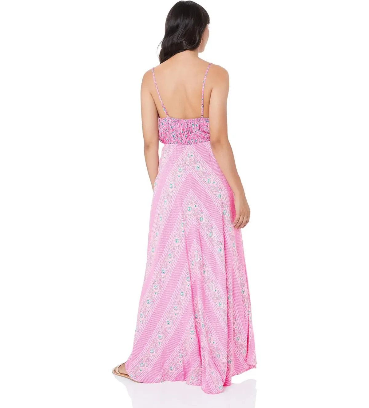 Tigerlilly Malia Pink Patchwork Maxi Dress Pink  Size 14  for rent on The Volte - main image