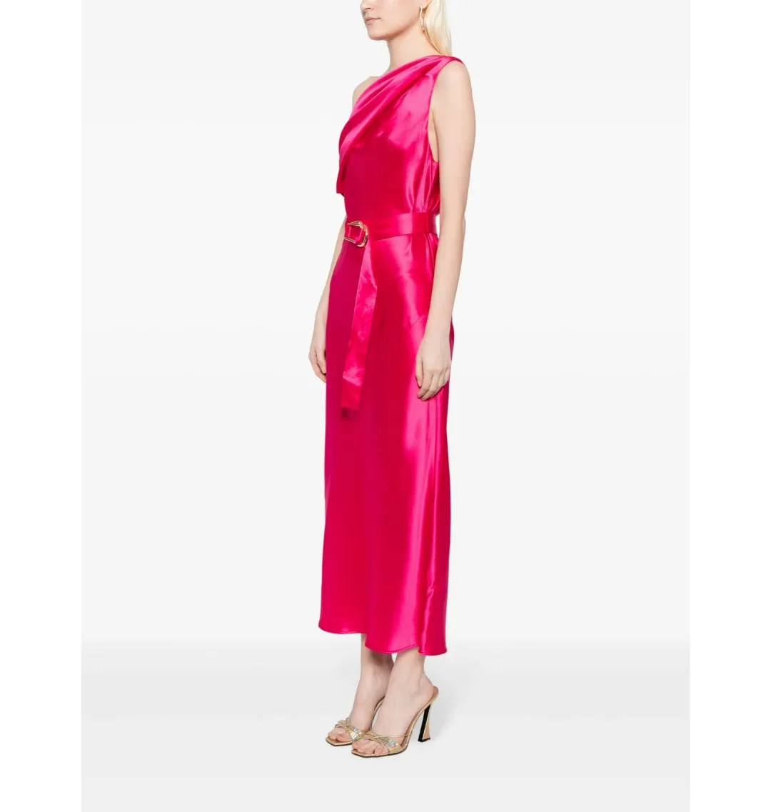 Acler Ellison Off Shoulder Dress Fuchsia Pink Size AU 10 for rent on The Volte - main image