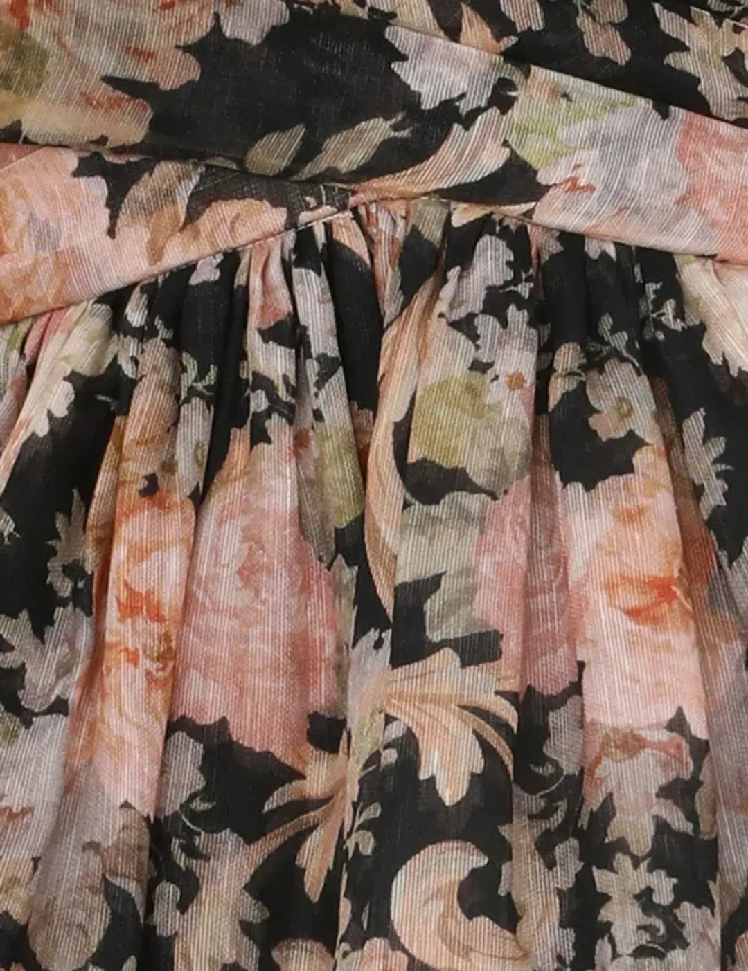 Zimmermann Illustration Draped Mini Dress in Tea Rococo Floral Size 3 / AU 14 for rent on The Volte - main image
