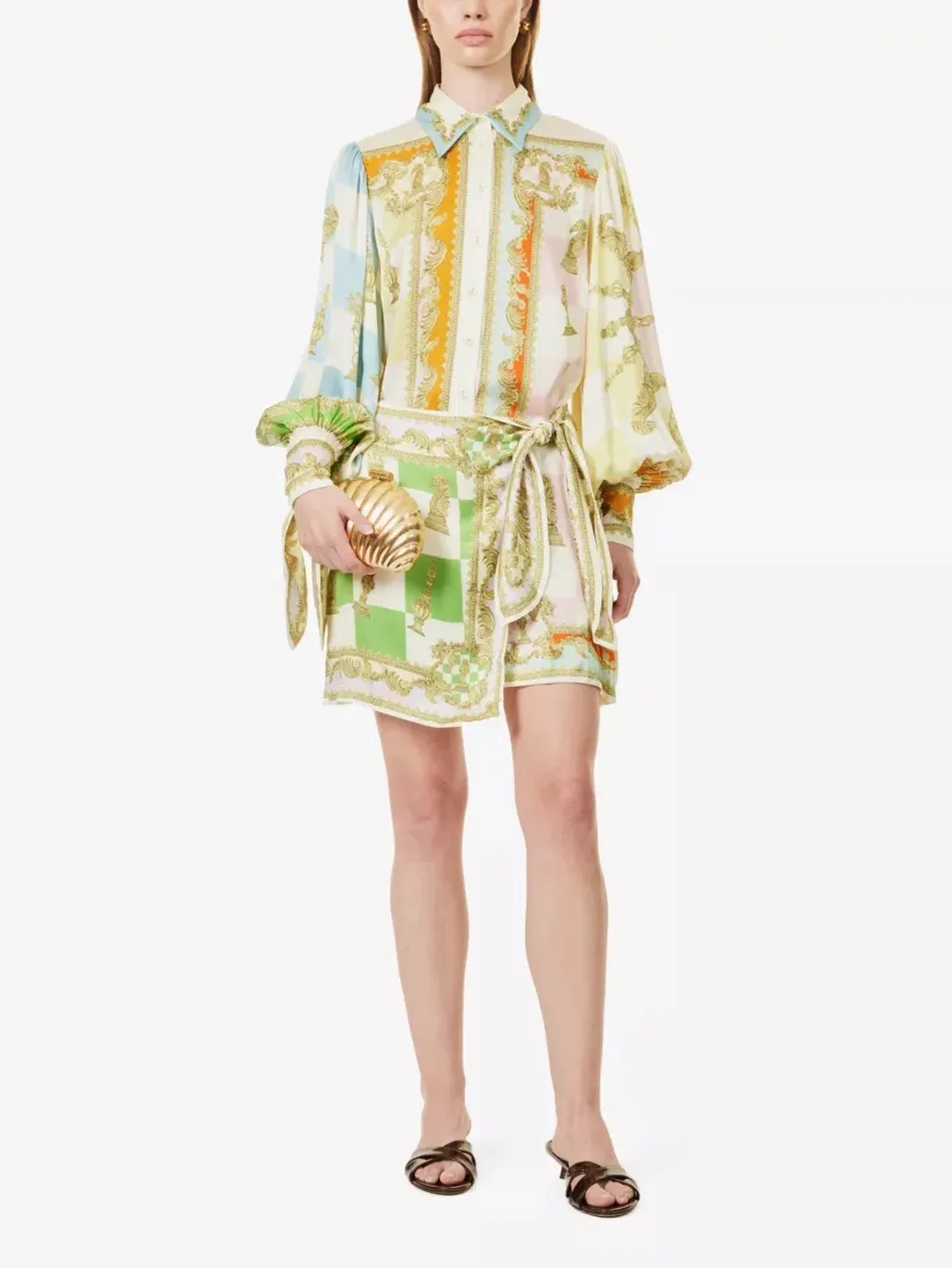 Alemais Checkmate Silk Mini Dress Multi Size AU 10 for rent on The Volte - main image
