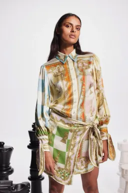Alemais Checkmate Silk Mini Dress Multi Size AU 10 for rent on The Volte - image 23