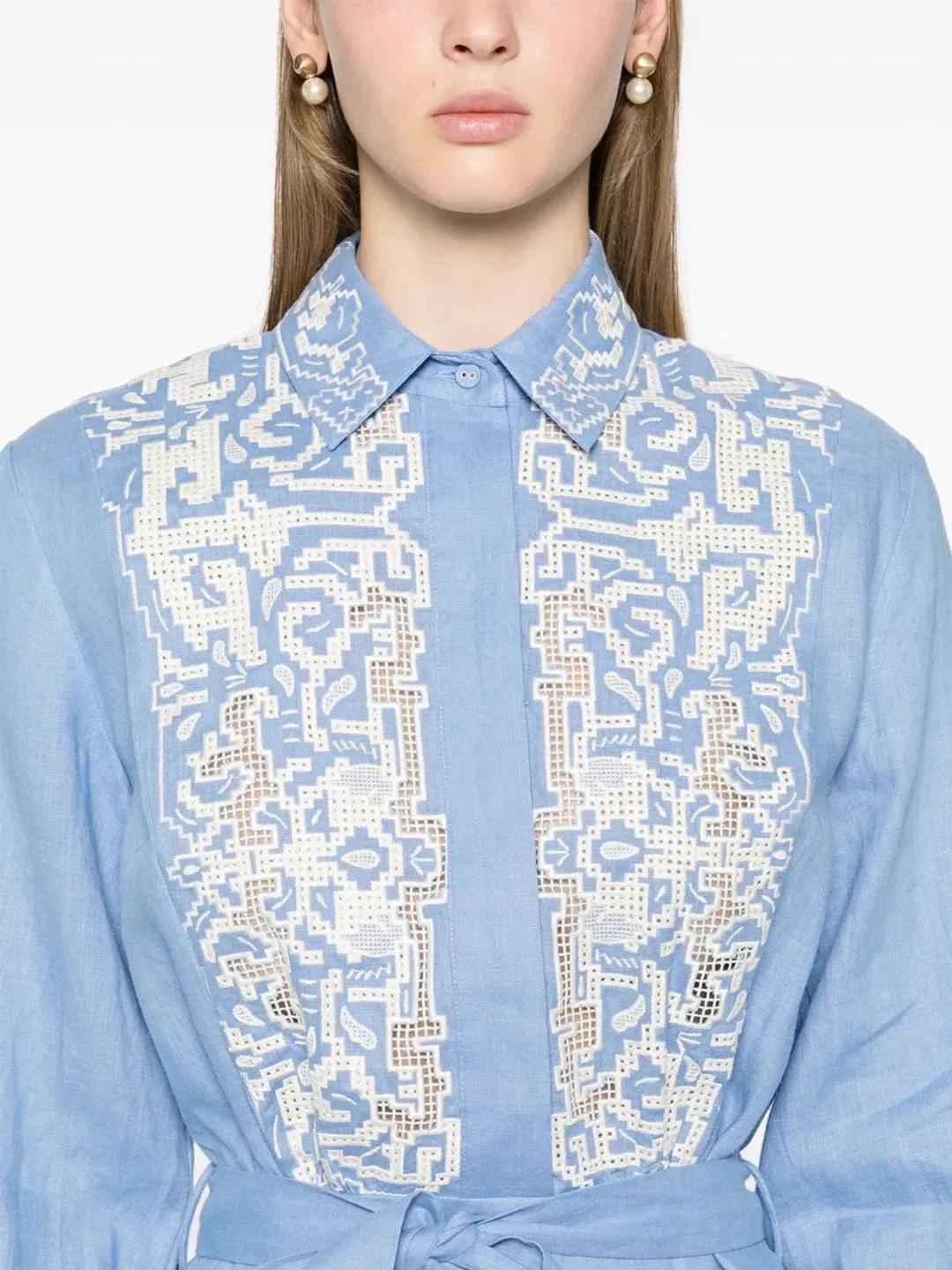 Alemais Arion Mini Dress Cornflower Blue Size AU 10  for rent on The Volte - main image