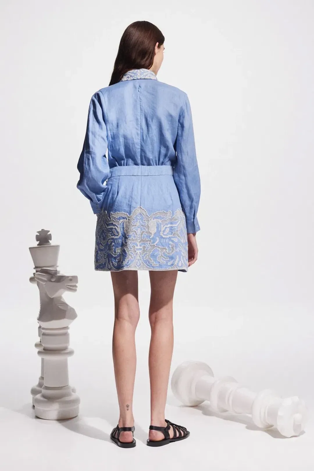 Alemais Arion Mini Dress Cornflower Blue Size AU 10  for rent on The Volte - main image